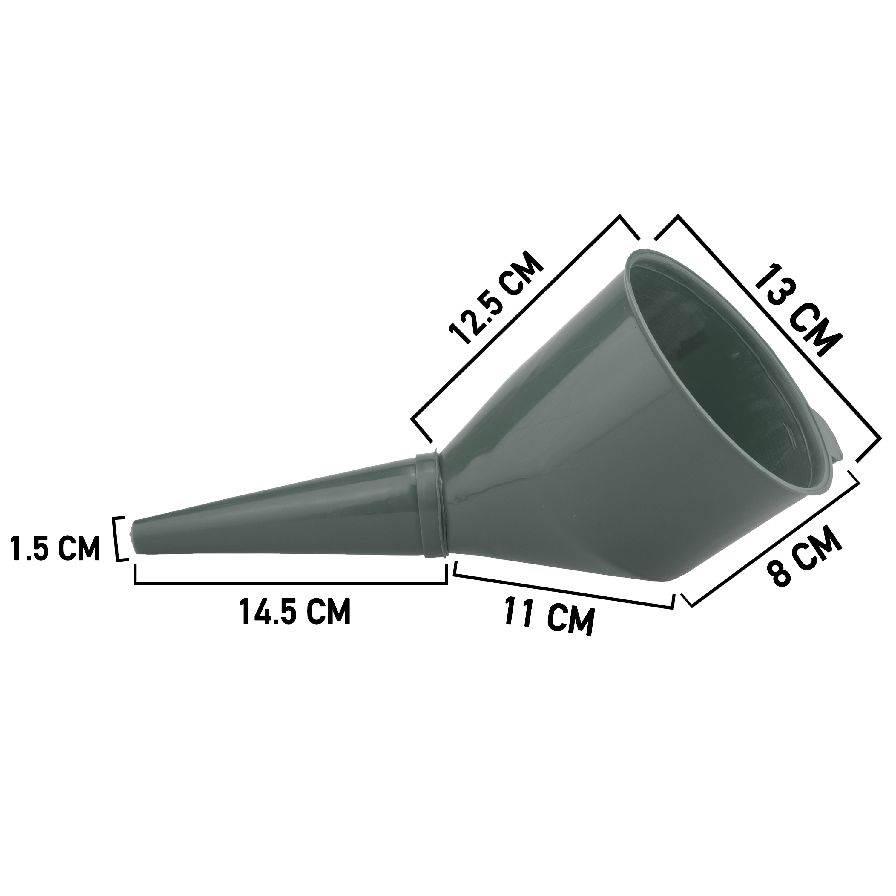 Angled Car Fuel Funnels with Filter (Grey and Green) for DIY Workshop Accessory