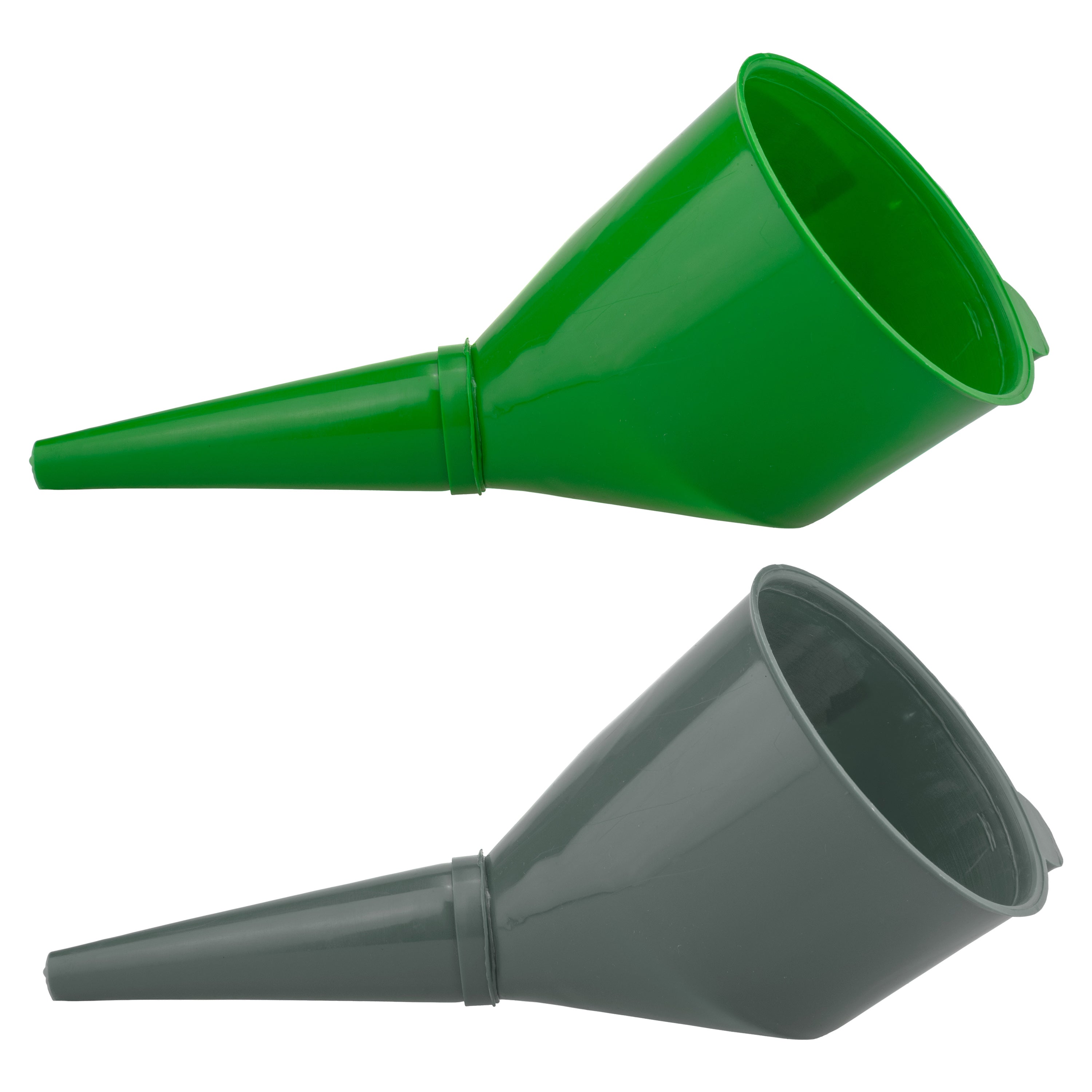 Angled Car Fuel Funnels with Filter (Grey and Green) for DIY Workshop Accessory
